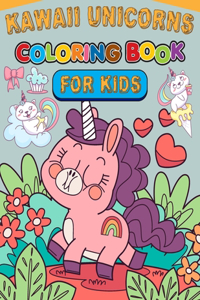 Kawaii Unicorns Coloring Book For Kids