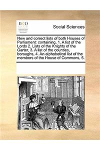 New and Correct Lists of Both Houses of Parliament