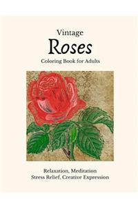 Vintage Roses Coloring Book For Adults
