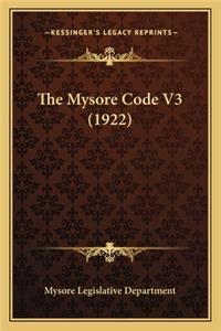 Mysore Code V3 (1922)
