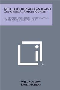 Brief for the American Jewish Congress as Amicus Curiae