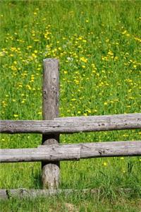 Rustic Wooden Fence and Yellow Flowers Journal