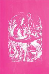 Alice in Wonderland Pastel Chalkboard Journal - Alice and The Caterpillar (Pink)