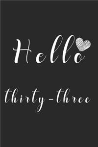 Hello thirty-three