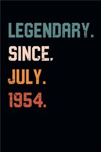 Blank Lined Journal, Notebook, Diary, Planner - Legendary Since July 1954 - 65th Birthday Gift For 65 Years Old Men and Women born in July