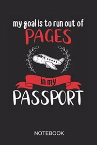 My Goal Is To Run Out Of Pages In My Passport Notebook