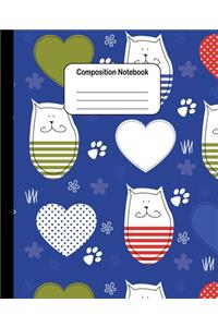 Composition Notebook - Hand Drawn Cats Pattern for Cat Lovers