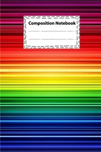 Composition notebook Vintage-Rainbow Abstract retro striped colorful