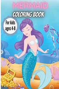 Mermaid Coloring Book For Kids Ages 4-8