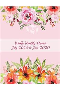 Weekly Monthly Planner July 2019 to June 2020