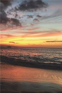 Journal - Maui Beach Sunset: Hawaii Vacation Notebook, Diary, 110 Pages, College Ruled, 6x9 Inches