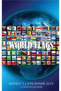 World Flags Weekly 5 x 8 Planner 2019
