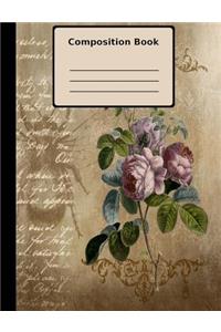 Rose Grunge Composition Notebook, College Ruled