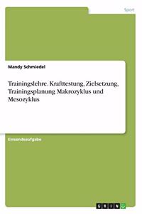 Trainingslehre. Krafttestung, Zielsetzung, Trainingsplanung Makrozyklus und Mesozyklus