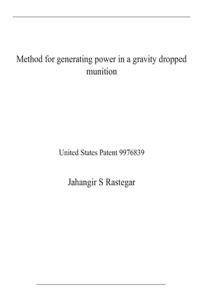 Method for generating power in a gravity dropped munition
