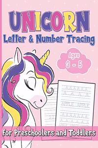 Unicorn Letter & Number Tracing For Preschoolers and Toddlers