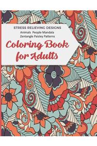 Coloring Book For Adults Stress Relieving Designs Animals People Mandala Zentangle Paisley Patterns