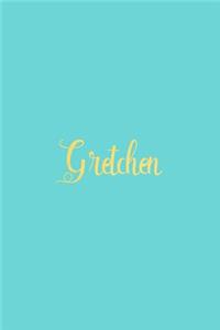 Gretchen: Personalized Name Turquoise Matte Soft Cover Notebook Journal to Write In. 120 Blank Lined Pages