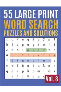 55 Large Print Word Search Puzzles And Solutions