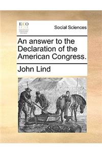 Answer to the Declaration of the American Congress.