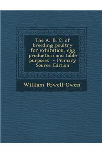 The A. B. C. of Breeding Poultry for Exhibition, Egg Production and Table Purposes - Primary Source Edition