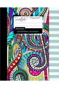 Notenpapier / Notenheft (Karneval): Geschenke Fur Musiker / Notenblock [ 100 Seiten * Gross * 20,3 X 25,4 CM * Taschenbuch ]