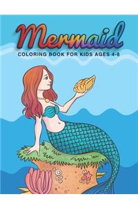 Mermaid Coloring Book For Kids Ages 4-8