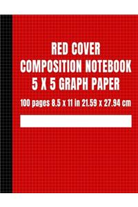 Red Cover Composition Notebook 5x5 Graph Paper
