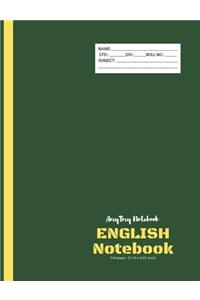 English Notebook - AmyTmy Notebook - 140 pages - 7.44 x 9.69 inch - Matte Cover