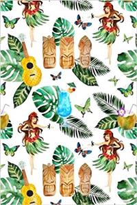 Hawaii Journal: Watercolor Hawaii Themed Illustrations Medium Lined Journaling Notebook