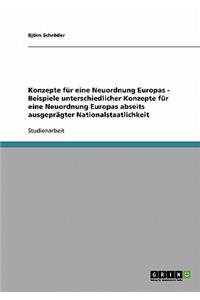 Konzepte für eine Neuordnung Europas - Beispiele unterschiedlicher Konzepte für eine Neuordnung Europas abseits ausgeprägter Nationalstaatlichkeit