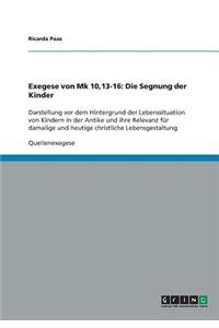 Exegese von Mk 10,13-16