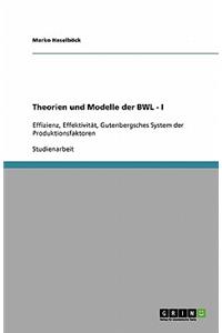 Theorien und Modelle der BWL - I