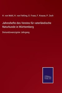 Jahreshefte des Vereins für vaterländische Naturkunde in Württemberg