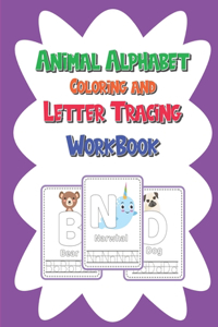 Animal Alphabet Coloring and Letter Tracing Workbook