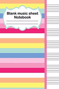 Blank music sheet notebook