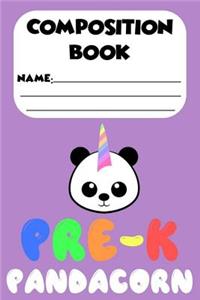 Composition Book Pre-K Pandacorn