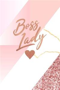 Boss Lady: Beautiful Marble and Rose Gold Notebook College Ruled Journal for Women 120 Pages - 6 X 9 Journal