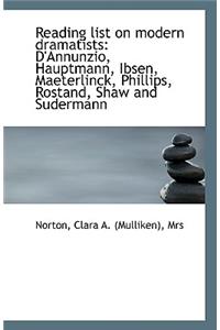 Reading List on Modern Dramatists