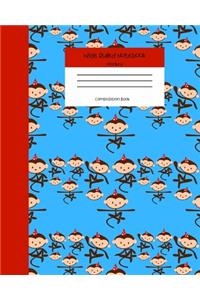Wide Ruled Monkey Notebook Composition Book