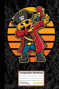 Dabbing Pirate Halloween Pumpkin Composition Notebook