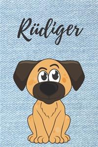 Rüdiger personalisiertes Notizbuch Hunde / Buch / Malbuch / Kritzelbuch / Tagebuch / Journal / DIN A5 / Geschenke