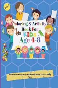 Coloring & Activity Book for Kids 4-8