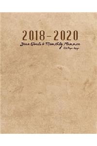 2018-2020 Old Paper Design Year Goals and Monthly Planner
