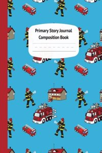 Firetrucks Primary Story Journal Composition Book