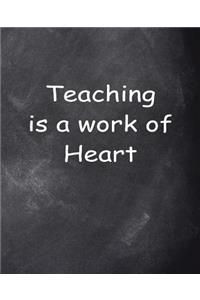 Teacher Work Heart Chalkboard Design School Composition Book 130 Pages