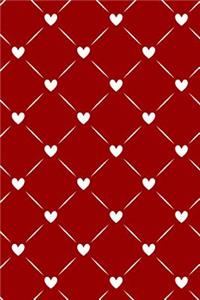 Bullet Journal Notebook White Quilted Hearts Pattern 2