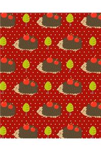 Journal Notebook Cute Hedgehogs With Apples Pattern 4