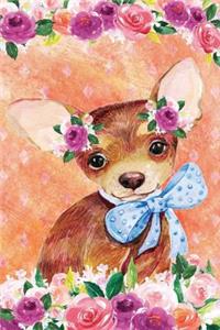 Journal Notebook For Dog Lovers Chihuahua Puppy In Flowers 5