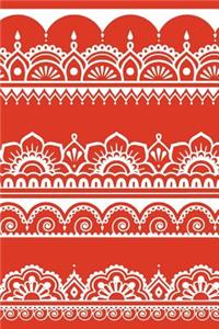 Indian Design Notebook: Dark Orange: Notebook 6 X 9: Notebook 250 Pages